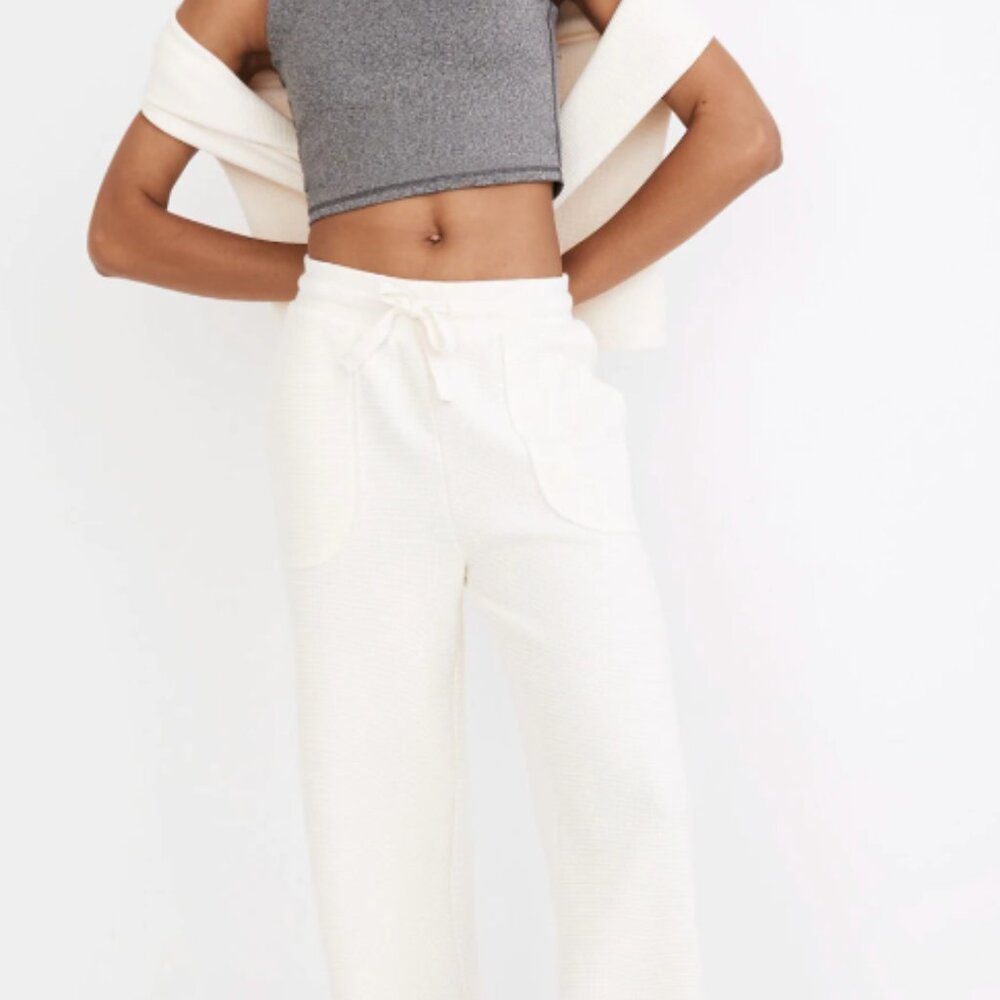 Textured Waffle Straight Sweatpants